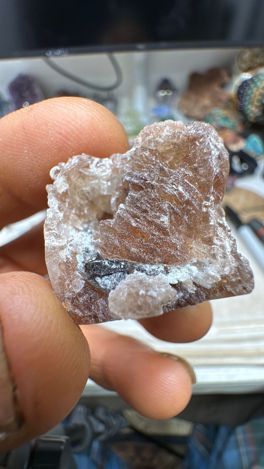 28.4g Etched Champaigne Topaz Crystal #37
