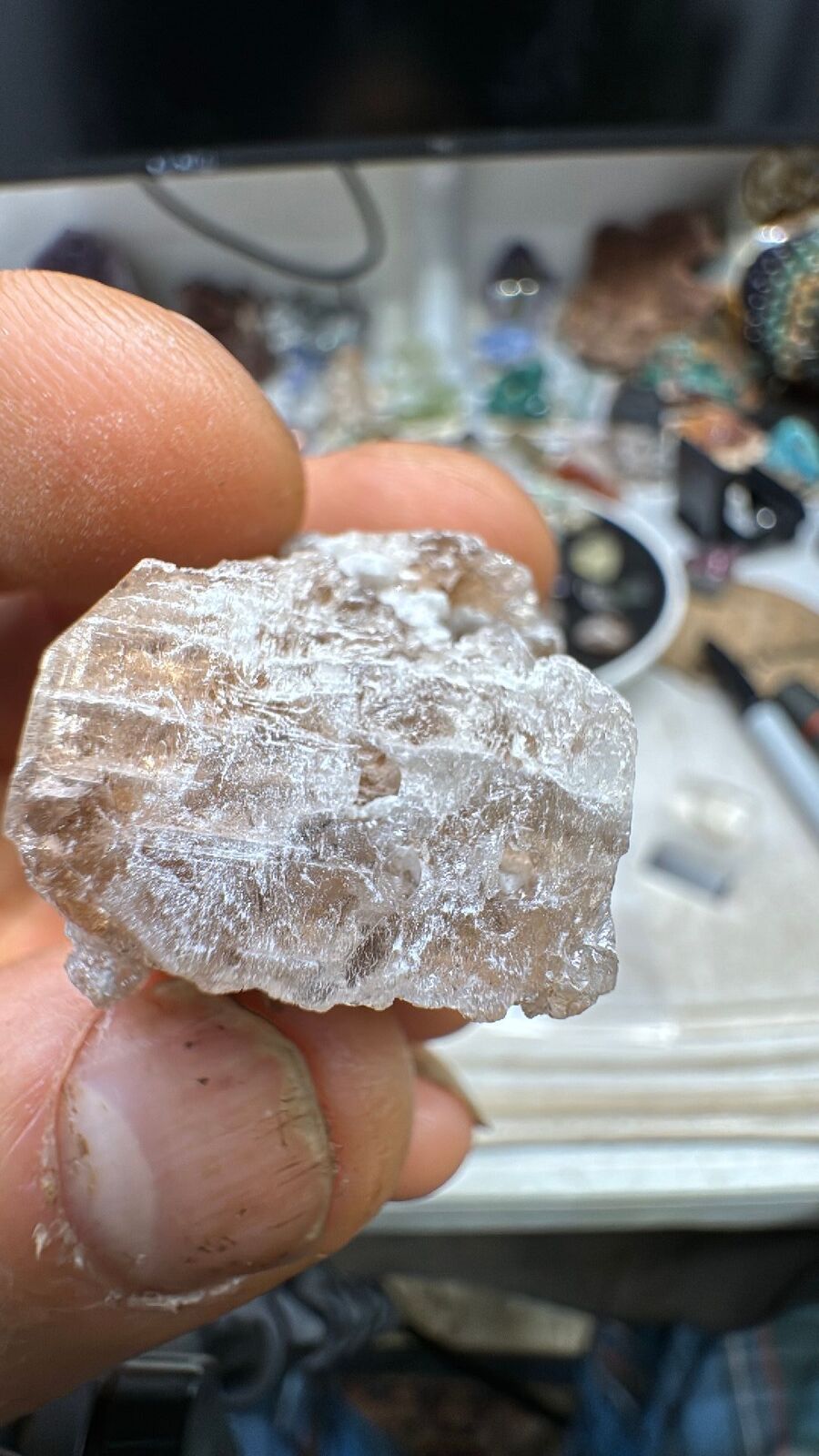 28.4g Etched Champaigne Topaz Crystal #37