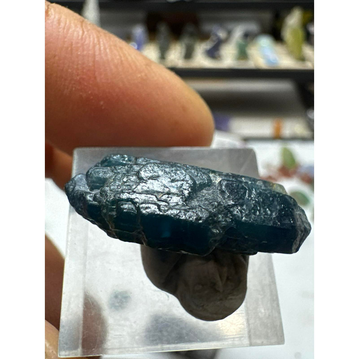 Gemmy Blue Apatite Double Terminated Crystal #243 4.8 Grams from Brazil Natural Specimen