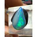 Ethiopian Opal Cab #257 - 3.4 Carat, Teardrop Shape, Vibrant Blue and Green Fire, High-Quality Gemstone