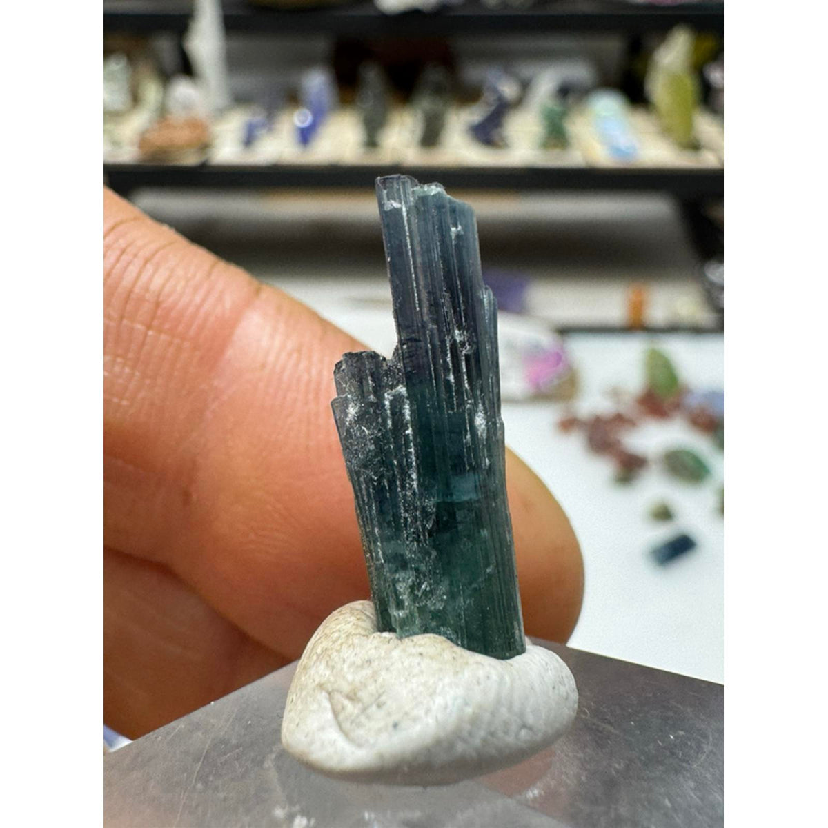 1.3 gram blue indicolite tourmaline #242 from pech mine afghanistan