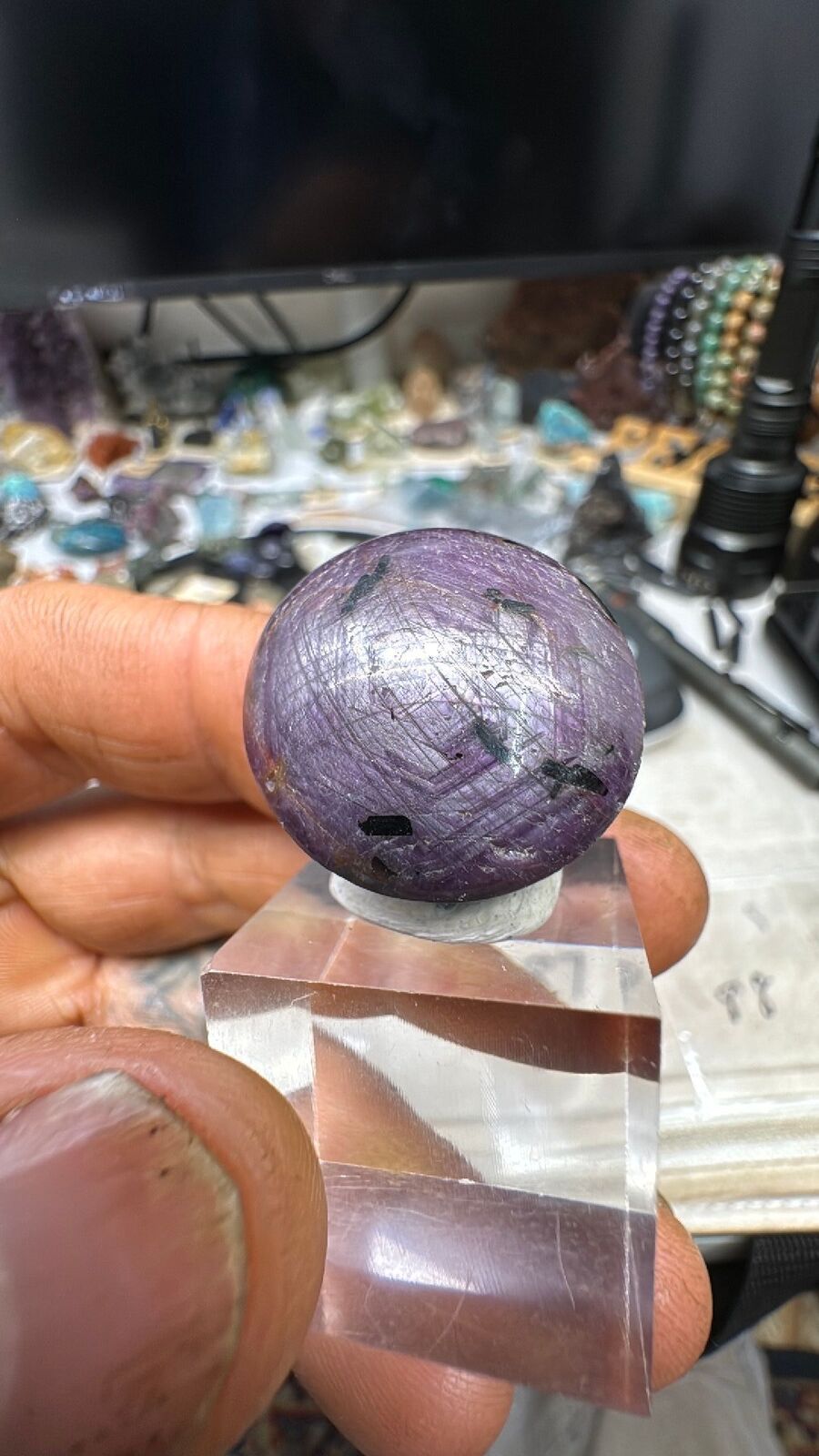 104ct star Ruby cab #87