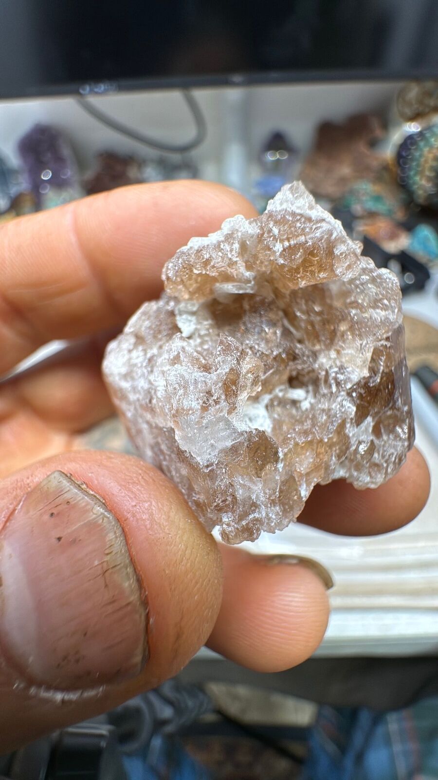 28.4g Etched Champaigne Topaz Crystal #37