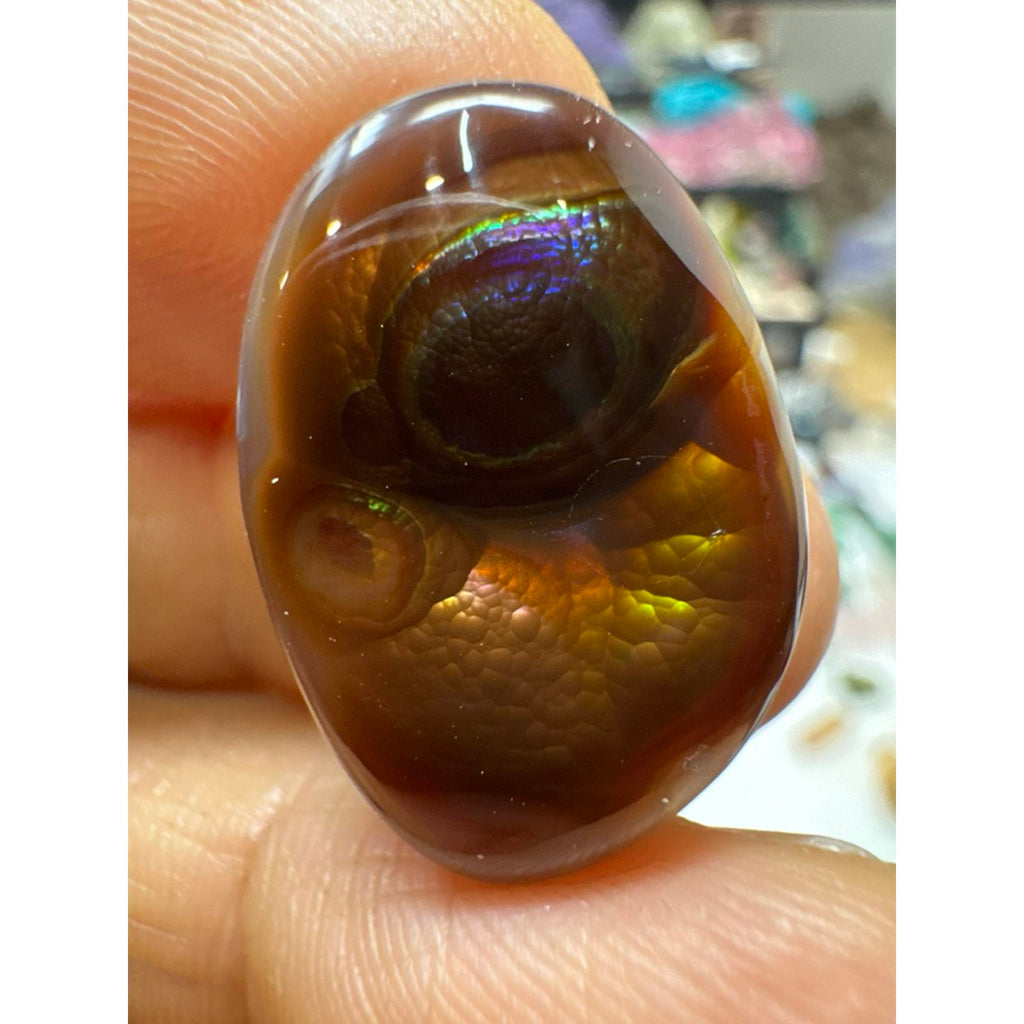 Large Fire Agate Polished #233 - Natural Stone with Unique Patterns and Vibrant Colors