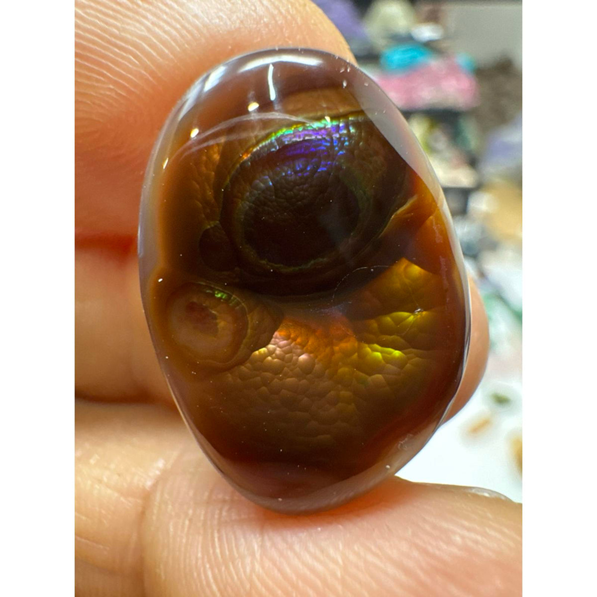 Large Fire Agate Polished #233 - Natural Stone with Unique Patterns and Vibrant Colors