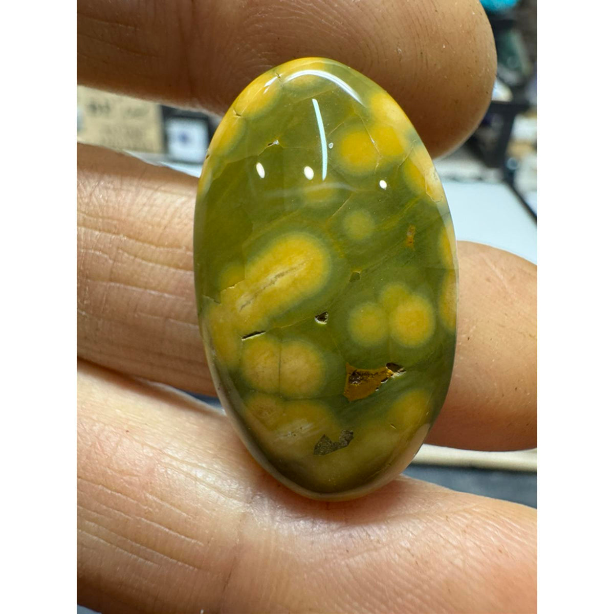 #219 Ocean Jasper Cabs - Parcel of 3 Natural Stone Cabochons for Jewelry Making and Collecting