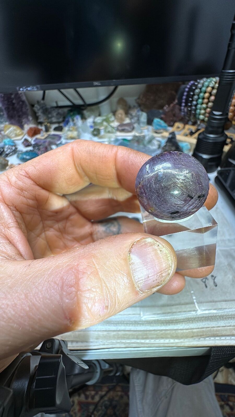 104ct star Ruby cab #87